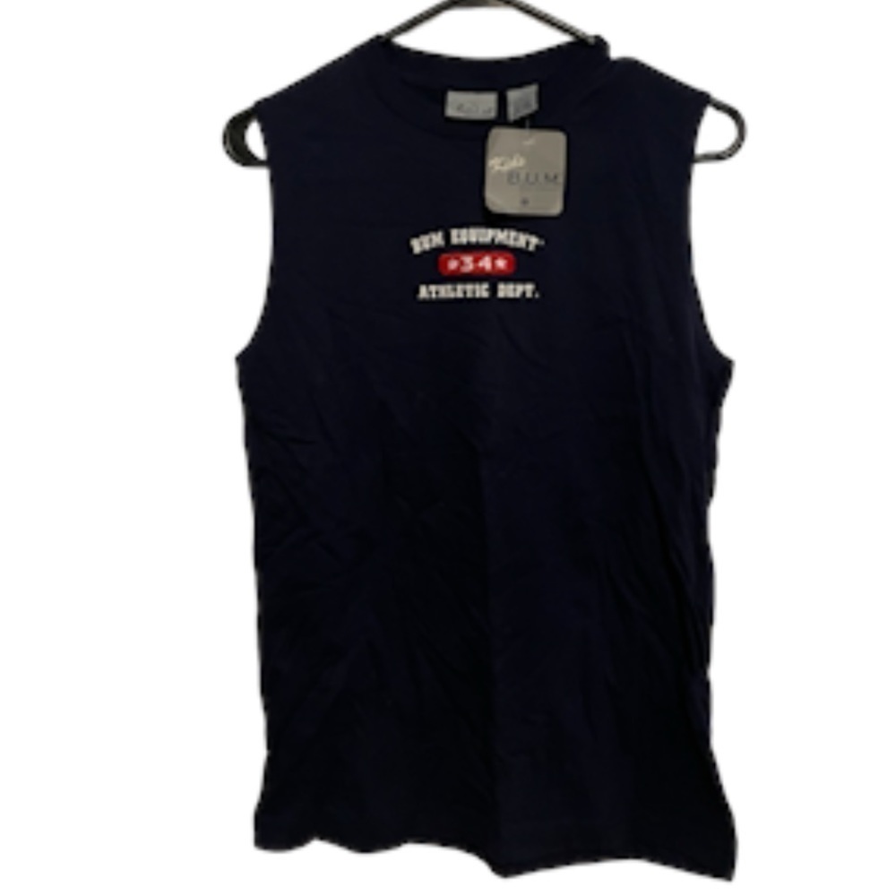 NWT Bum Equipment Navy Blue Sleeveless Tank Top Size 10/12 Large